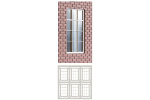 7C-001-001 Dapol Kitmaster 6 x Rectangular Industrial Windows
