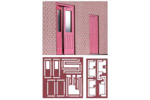 7C-000-002 Dapol Kitmaster Working Station Doors Red