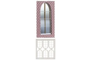 7C-001-002 Dapol Kitmaster 6 x Round Top Industrial Windows