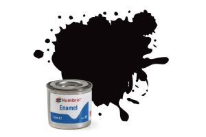 AA6392 Humbrol Number 201 14 ml tinlet enamel black metallic