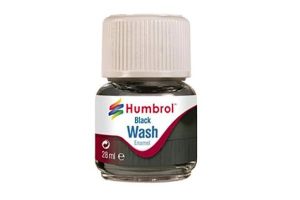 AV0201 Humbrol 28ml Enamel Wash - Black