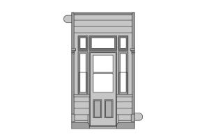 GJ03 Ratio LNWR Grand Junction Station Building Components 4 Single Door Panels