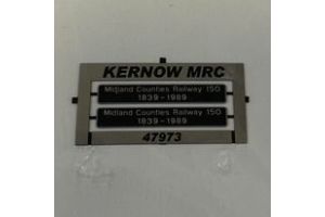 K47973 Nameplate Midland Counties Railway 150 1839-1989 2 nameplates made by Shawplan for KMRC