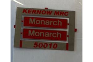 K50010 Nameplate Monarch 2 nameplates made by Shawplan for KMRC