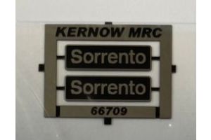 K66709 Nameplate Sorrento 2 nameplates made by Shawplan for KMRC