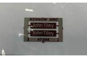 K97304 Nameplate John Tiley 2 nameplates made by Shawplan for KMRC