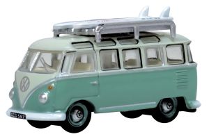 NVWS005 Oxford Diecast TurquoiseBlue White VW T1 Samba Bus