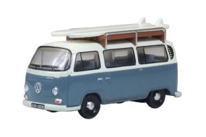 120VW003 Oxford Diecast VW T2 BusSurfboards Fiord BlueArcona White