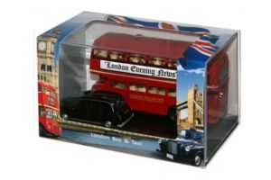 LD004 Oxford Diecast Routemaster Bus - London Transport with London Black Taxi