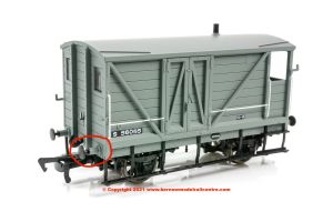 SB003-003 LSWR Road Van Buffer Shank - Grey - round shank