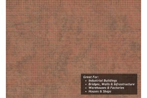 TX263 Scale Model Scenery English Bond Dirty Red Brick