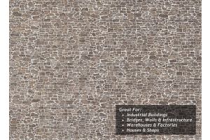 TX272 Scale Model Scenery Pointed Brown Stone Texture Paper x5