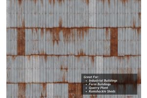 TX280 Scale Model Scenery Rusty  Weathered Corrugated Iron