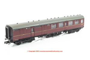 376-277 Graham Farish LNER Thompson Brake Second Corridor Coach number E16857E in BR Maroon livery