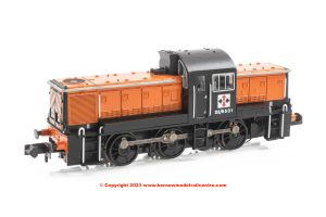 372-954 Graham Farish Class 14 Diesel Locomotive number D29531 NCB British Oak Orange  Black - Era 67