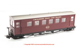 394-028 Bachmann Narrow Gauge Gloucester Bogie Coach Lincolnshire Coast L.R. Maroon