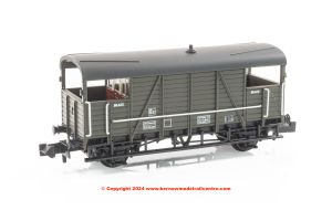 378-028 Graham Farish SECR 25T Dance Hall Brake Van number DS55466 in BR Departmental Olive Green livery