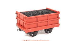 73-030A Bachmann Narrow Gauge Dinorwic Coal Wagon Red - weathered with load