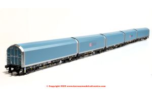 RT-OO-WIA-404A Revolution Trains 5-car Arbel WIA car carrier with DB branding. Wagon number 85 70 4971 007-5