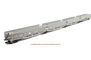 RT-OO-CAR4-437B Revolution Trains Quad set Cartic-4 car carrier - STVA light grey with mesh screens