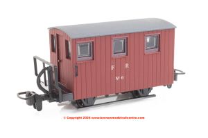 GR591A Peco FR Quarryman Brake Van Single Balcony Brown No.6