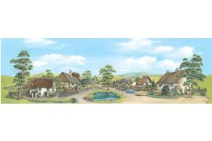 SK35 Peco Scenic Background - Village Medium