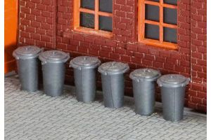 180905 Faller Rubbish Bins - Pack of 10 trash cans ready to place on your model railway
