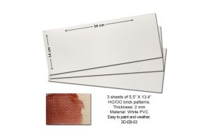 P3D-EB-03 Proses Embossed PVC Sheets Brick Pattern 3 pcs