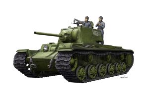 PKTM09597 Trumpeter KV-1 1942 Simplified Turret w Tank Crew.