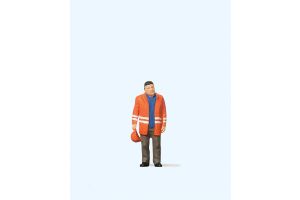 28010 Preiser Rail Worker in High Visibility Clothing