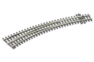 SLE1487 Peco HOm Code 75 Left Hand Curved Turnout Electrofrog