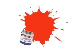 AA7105 # WSL Humbrol 209 14 ml tin enamel flourescent orange