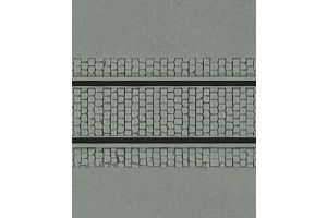 34125 WSL Kibri Cobblestone Street with railway