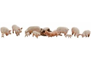 A1957 Woodland Scenics HO Yorkshire Pigs